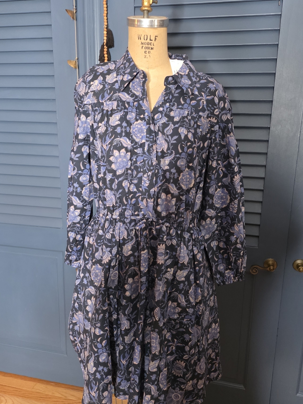 NWT Derek Lam 10 Crosby Arbi Bracelet-Sleeve Shirtdress Batik Floral 12
